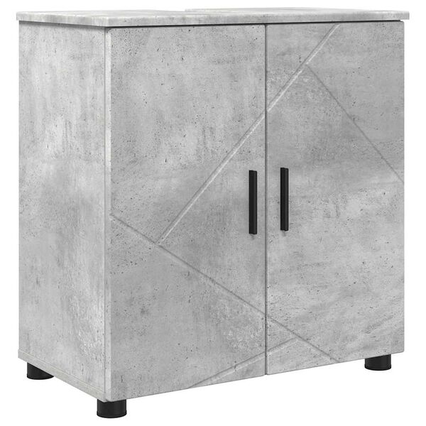 vidaXL Cabinet de salle de bain avec porte Gris b&eacute;ton 61 x 35 x 64 cm