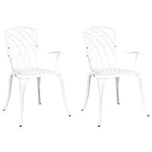 vidaXL Chaise de jardin 2 pcs Blanc 53 x 51 x 88,5cm Aluminium