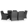 vidaXL Ensemble &agrave; manger de jardin avec coussins 7 pcs Noir
