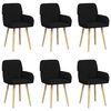 vidaXL Chaises de salle &agrave; manger 6 pc Tissu Noir 56,5 x 50 x 87,5 cm