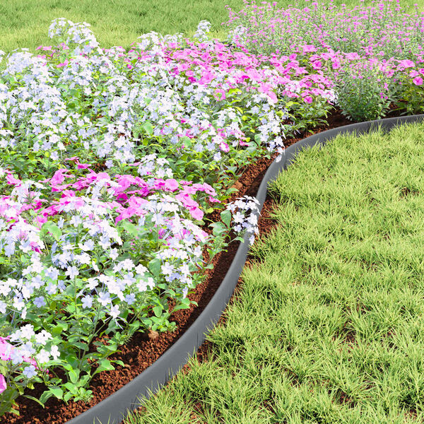 vidaXL Bordures de pelouse Gris 1000 x 4 x 5 cm Plastique