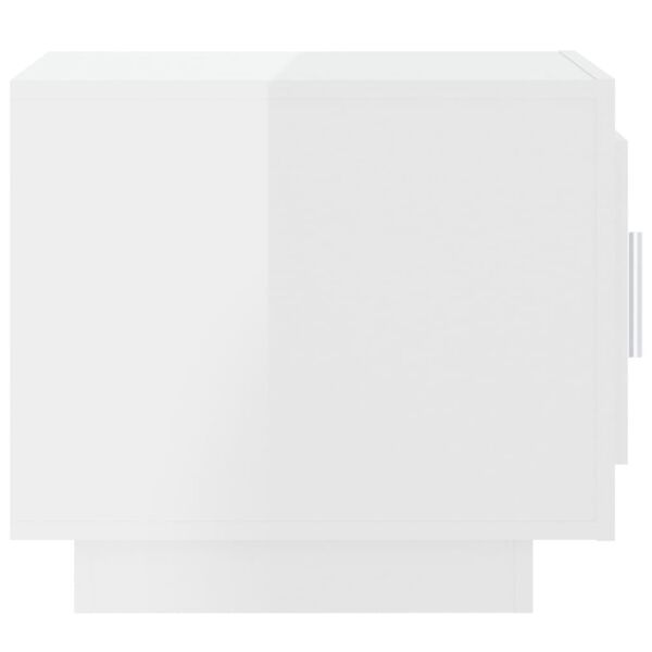 vidaXL Table basse blanc brillant 51x50x45 cm bois d'ing&eacute;nierie