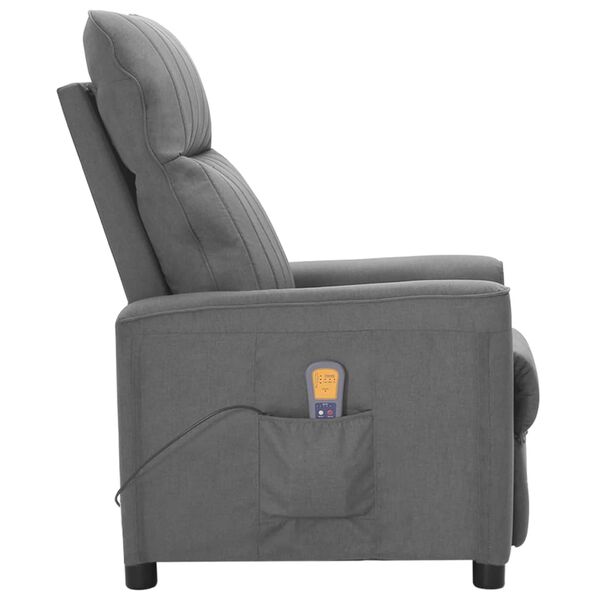 vidaXL Fauteuil de massage Gris clair Tissu