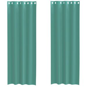 vidaXL Rideaux en voile avec &oelig;illets 2 pcs turquoise