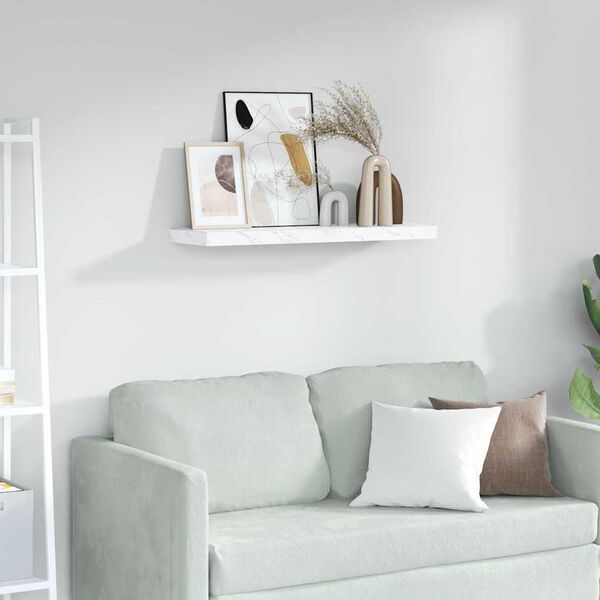 vidaXL &Eacute;tag&egrave;re Murale Marbre blanc 90 x 23,5 x 4 cm Bois d'ing&eacute;nierie