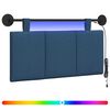 vidaXL T&ecirc;te de lit suspendue Avec lumi&egrave;re LED Bleu Tissu