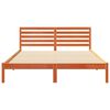 vidaXL Cadre de lit avec tête de lit Brun cire 160 x 210 cm Pin massif