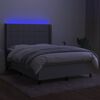 vidaXL Sommier &agrave; lattes de lit matelas LED Gris clair 140x190 cm Tissu