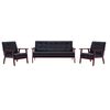 vidaXL Ensemble de canap&eacute;s 3 pcs Noir Similicuir