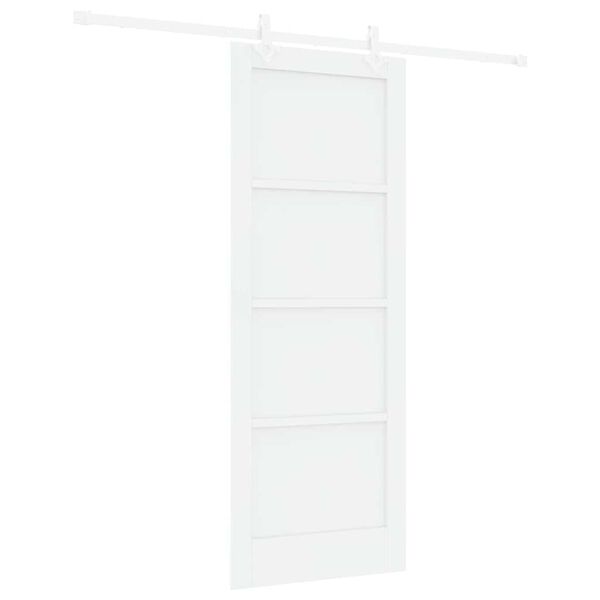 vidaXL Porte coulissante Blanc 78 x 202 cm Pin massif