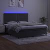vidaXL Sommier &agrave; lattes de lit matelas et LED Gris fonc&eacute; 160x200 cm