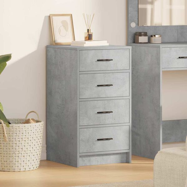 vidaXL Buffet avec tiroir Gris b&eacute;ton 40 x 41 x 75 cm Bois d'ing&eacute;nierie