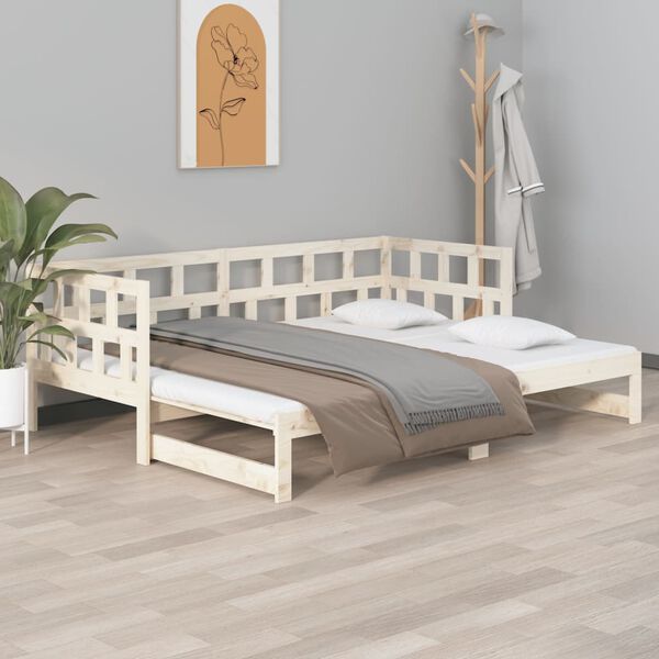 vidaXL Lit coulissant sans matelas bois de pin massif 2x(90x190) cm
