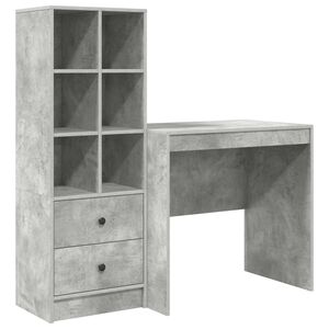 vidaXL Bureau Gris b&eacute;ton 125,5 x 50 x 127 cm 2 pc