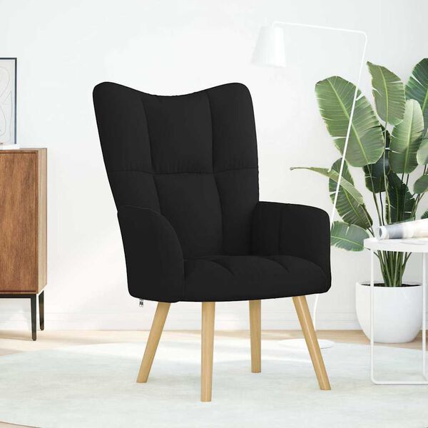 vidaXL Chaise de relaxation Noir Tissu