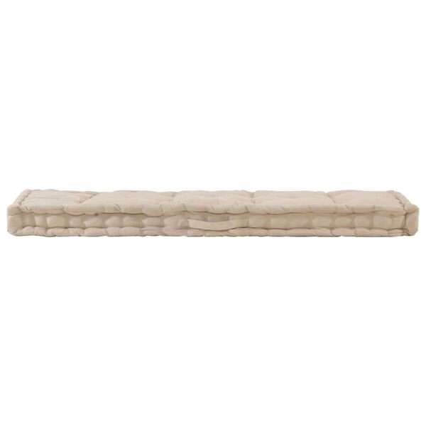 vidaXL Coussin de plancher de palette Coton 120x40x7 cm Beige