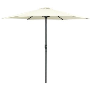 vidaXL Parasol de jardin et m&acirc;t en aluminium 270x246 cm Blanc sable