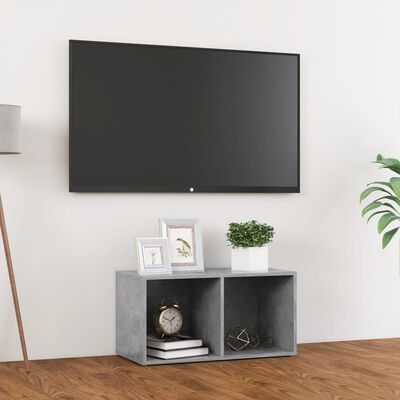 vidaXL Meuble TV gris béton 72x35x36,5 cm bois d’ingénierie