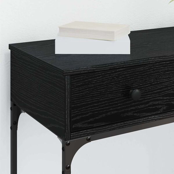 vidaXL Table console Ch&ecirc;ne noir 75 x 34,5 x 75 cm Bois d'ing&eacute;nierie