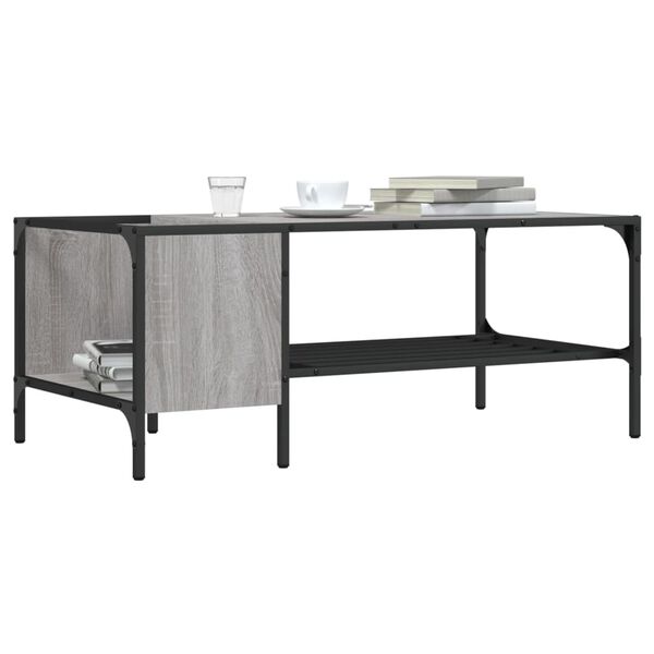 vidaXL Table basse avec support sonoma gris 100x51x40 cm