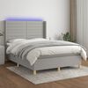 vidaXL Sommier &agrave; lattes de lit matelas LED Gris clair 140x190 cm Tissu