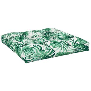 vidaXL Coussin de canap&eacute; palette &agrave; motif de feuilles 70x70x12 cm