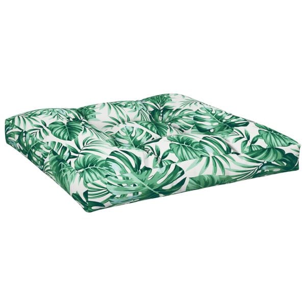 vidaXL Coussin de canap&eacute; palette &agrave; motif de feuilles 70x70x12 cm