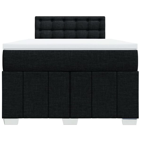 vidaXL Sommier &agrave; lattes de lit avec matelas noir 120x190 cm tissu