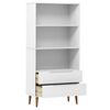 vidaXL Bibliothèque MOLDE Blanc 85x35x170,5 cm Bois massif de pin