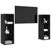 vidaXL Ensemble meuble TV 2 pcs Ch&ecirc;ne noir 107 x 35 x 37 cm