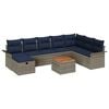 vidaXL Ensemble de canap&eacute; de jardin 9 pc Gris Poly rotin