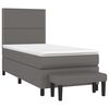vidaXL Sommier &agrave; lattes de lit avec matelas Gris 90x190 cm Similicuir