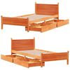 vidaXL Cadre de lit sans matelas cire marron 100x200cm bois pin massif