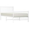 vidaXL Cadre de lit métal sans matelas avec pied de lit blanc 90x190cm