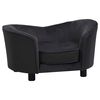vidaXL Canap&eacute; pour chien Noir 69x49x40 cm Peluche et similicuir