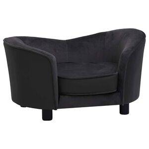 vidaXL Canap&eacute; pour chien Noir 69x49x40 cm Peluche et similicuir