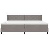 vidaXL Lit &agrave; ressorts avec matelas Taupe 200 x 200 cm Polyester