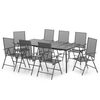 vidaXL Ensemble &agrave; manger de jardin 9 pcs anthracite acier