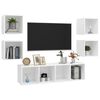 vidaXL Ensemble de meuble TV 5 pcs Blanc Bois d'ing&eacute;nierie