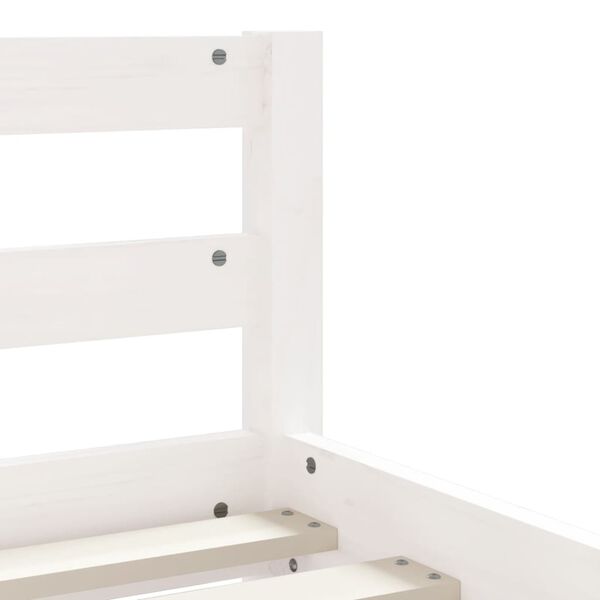 Lit Enfant En Pin Massif 80x160 Cm - Forme Maison, Style Rustique Blanc - Avec Tiroirs De Rangement, Barrières De Sécurité - Idéal Chambre D'enfant