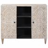 vidaXL Buffet avec porte Blanc 90 x 33,5 x 75 cm Bois de mangue massif