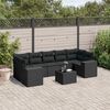 vidaXL Salon de jardin 8 pcs avec coussins noir r&eacute;sine tress&eacute;e
