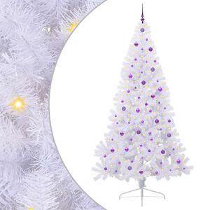 vidaXL Sapin de No&euml;l artificiel Blanc 240 cm PVC et Acier