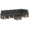 vidaXL Ensemble de canap&eacute; de jardin 7 pcs Gris polyrotin