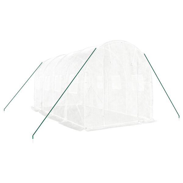vidaXL Serre avec cadre en acier blanc 8 m&sup2; 4x2x2 m