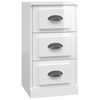 vidaXL Buffets 3 pcs blanc brillant bois d'ing&eacute;nierie