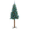 vidaXL Sapin de Noël mince Vert 180 cm PVC et bois de pin massif