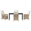 vidaXL Ensemble de salle &agrave; manger pour jardin 5 pcs Beige Poly rotin