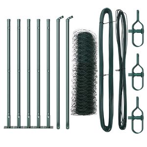 vidaXL Cl&ocirc;ture hexagonale avec base en b&eacute;ton 10 x 0,4 m Vert Maille