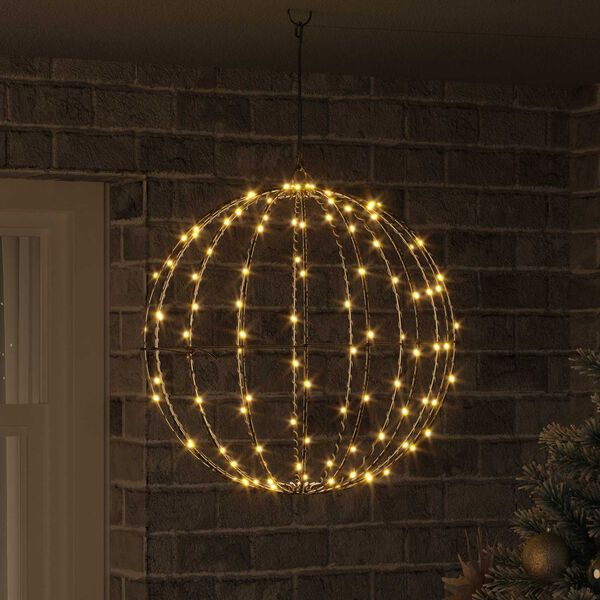 vidaXL Boule avec 160 LED Blanc chaud 50,5 x 50,5 x 52 cm M&eacute;tal